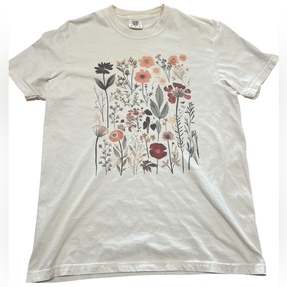 Comfort Colors Cream Floral Graphic Tee